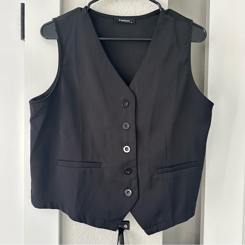 Black Vest & Shorts Matching Set